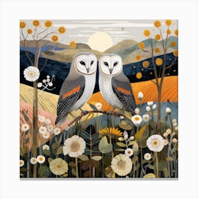 Bird In Nature Barn Owl 4 Canvas Print
