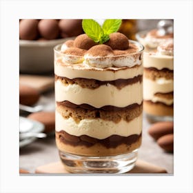 Tiramisu In Glasses Canvas Print