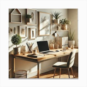 Modern Home Office Wall Art A Stylish Workspace With Natural Light And Minimalist Decor, Perfect For Enhancing Productivity And Aesthetics In Your Home Print Art Canvas Print