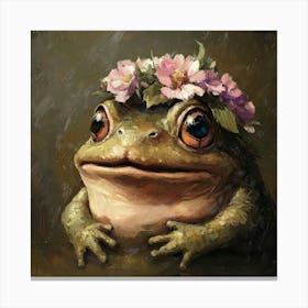 Frog With Flowers 9 Canvas Print