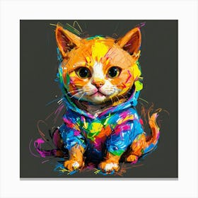 Cat In A Hoodie Canvas Print