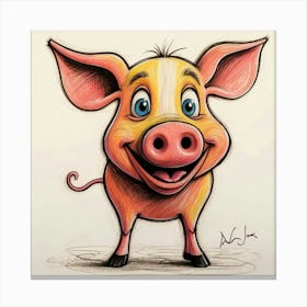 Cartoon Pig 1 Canvas Print