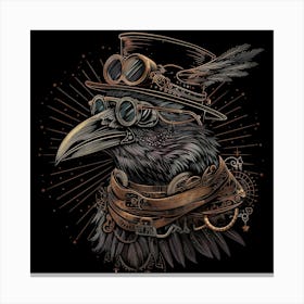 Steampunk Raven 2 Canvas Print