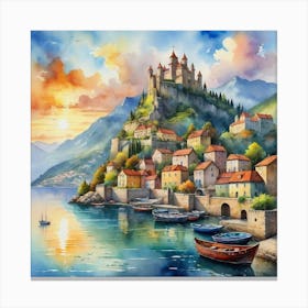 Castle FACE The Lake Canvas Print