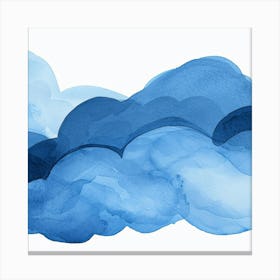 Blue Watercolor Clouds Canvas Print