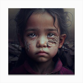 Girl With A Broken Face Canvas Print