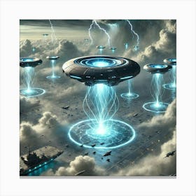 A Sci Fi Depiction Of Storm Neutralizers Canvas Print