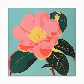 Camellia 3 Square Flower Illustration Canvas Print