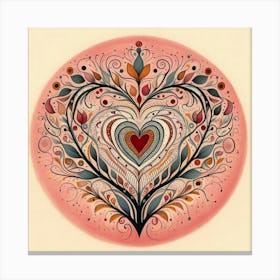 Heart In A Circle Canvas Print