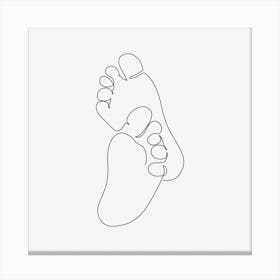 Baby feet Minimal Line Art Canvas Print