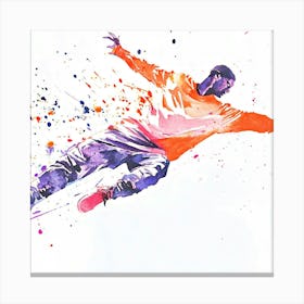 Skateboarder In The Air Canvas Print