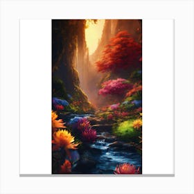 Waterfalls In The Forest Canvas Print