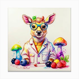 Deer In Lab Coat 5 Canvas Print