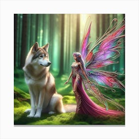 The wolf and the fairy  Canvas Print