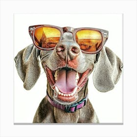 Weimaraner Wearing Sunglasses Canvas Print