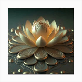 Logo Lotus Flower 3d Render 3d Render Canvas Print