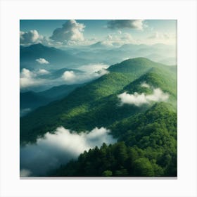 Aerial View Of The Blue Ridge Mountains Canvas Print