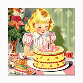 Vintage Birthday Card Canvas Print