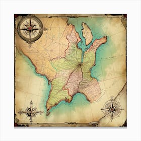 Map Of The United States Canvas Print