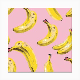 Bananas On A Pink Background 1 Canvas Print