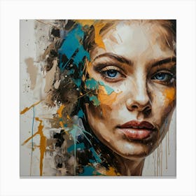 'A Woman With Blue Eyes' Canvas Print