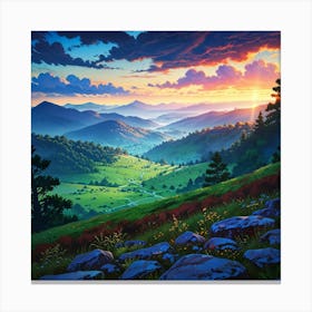 Sunset In The Mountains 9 Canvas Print