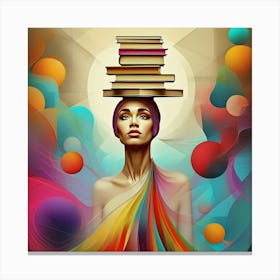 Feminine Knowledge and Balance in Surreal Art Canvas Print