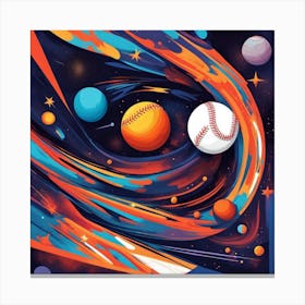 Space Baseball Canvas Print