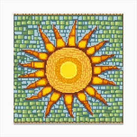 Mosaic Sun A Sun Created From A Mosaic Of Small Tiles 26 Canvas Print