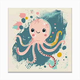 Charming Illustration Octopus 4 Canvas Print