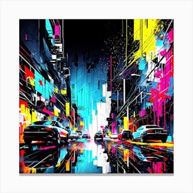 Neon City Canvas Print