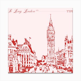 So Long, London Music Poster Pink 1 Canvas Print