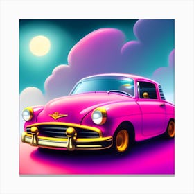 Pink Car In The Sky Canvas Print