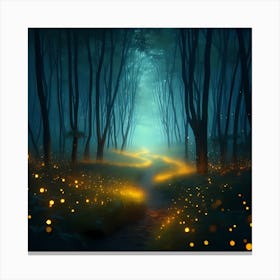 Fireflies In The Forest 1 Canvas Print