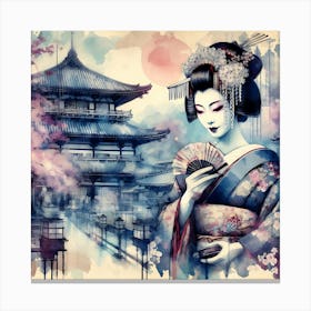 Japan Traditional Geisha Illustration By Ad 96 Canvas Print