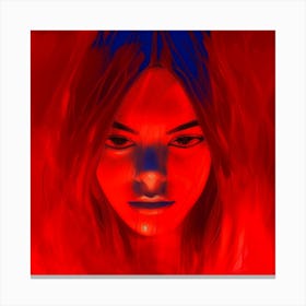 Girl In Red Canvas Print