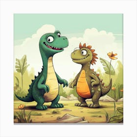 Cartoon Dinosaurs Leinwandbild