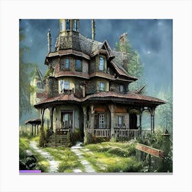 Spooky house Canvas Print