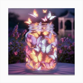 Jar Of Butterflies 1 Canvas Print