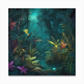 A Mysterious Jungle Night 5 Canvas Print
