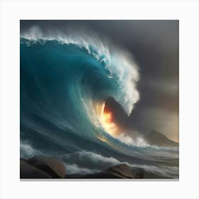 Ocean Wave Breaking Canvas Print