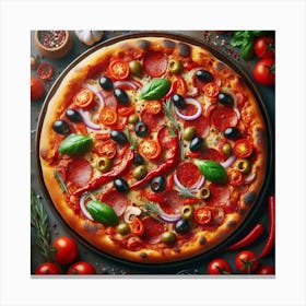 Pizza On A Plate Canvas Print