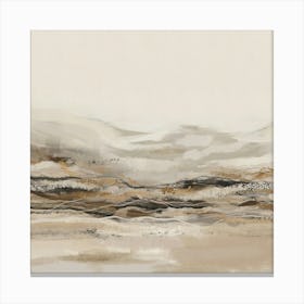 Beige Square Neutral Abstract Canvas Print