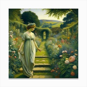 Lady In The Garden 7 Canvas Print