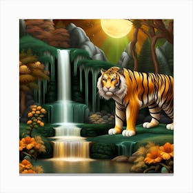 Tiger In The Forest 2 Canvas Print