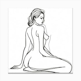 Nude Woman Sitting On The Floor 2 Canvas Print