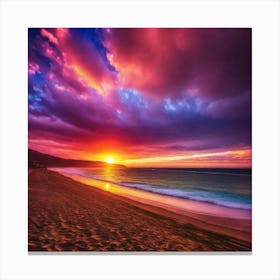 Sunset On The Beach 158 Canvas Print
