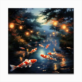 Koi Fish In The Pond 1 Canvas Print