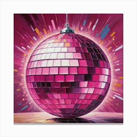 Default Disco Ball Pink Oil Paint Art 0 Canvas Print