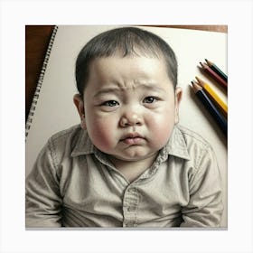 Chinese Baby Drawing Canvas Print